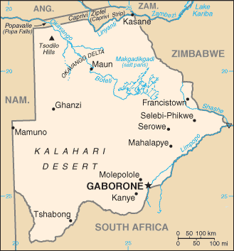 botswana politic map
